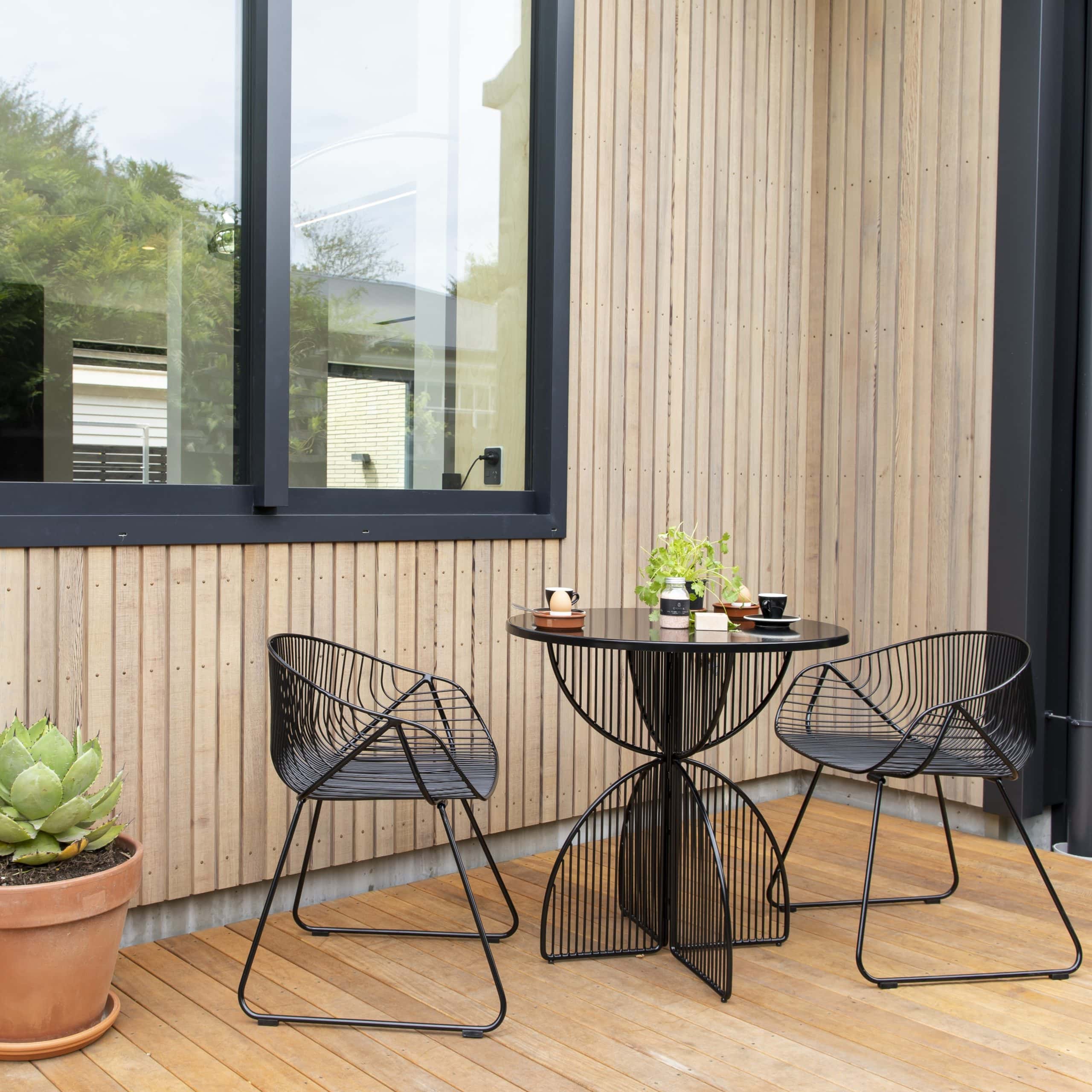 Omaha Café Table/Stainless Steel - Black