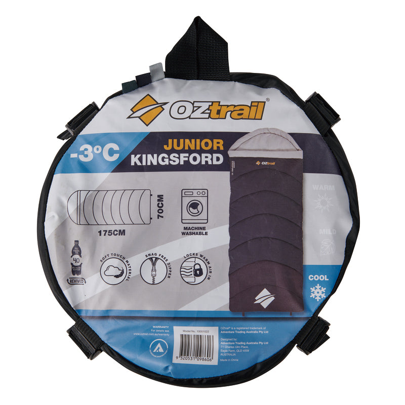 Oztrail Kingsford -3°C Junior Hooded Sleeping Bag