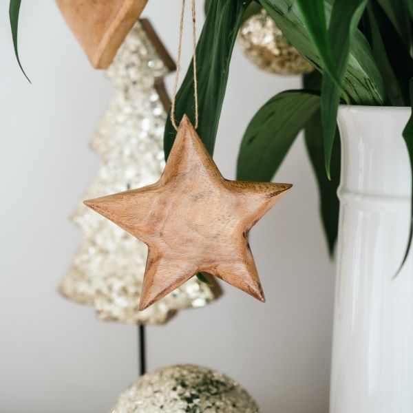 Lucia Wooden Christmas Tree Ornament - Star