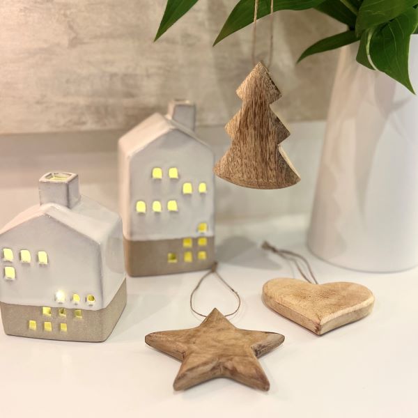 Lucia Wooden Christmas Tree Ornament - Star