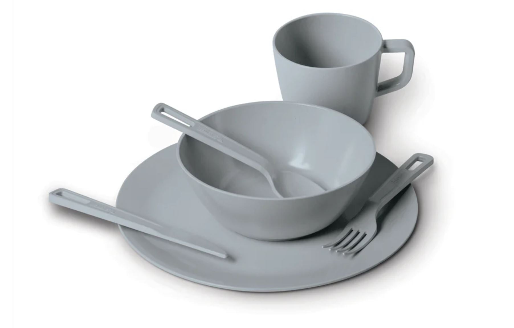 Campfire Bamboo Resin Dinnerware Kit - Grey