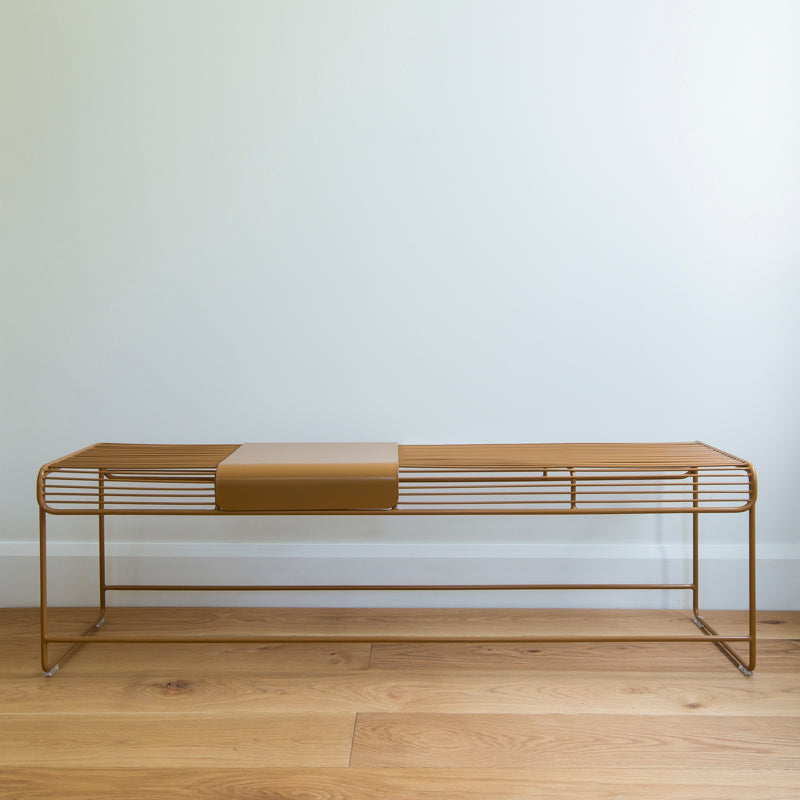 Benmore Bench Seat/Stainless Steel - Toffee