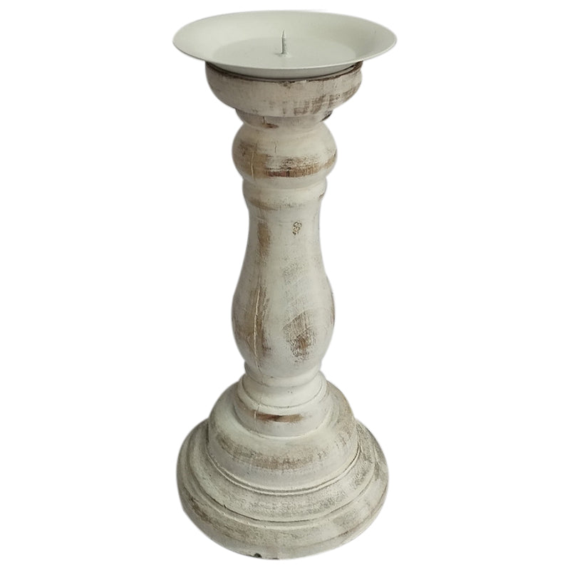 Esther Candle Holder White Wash