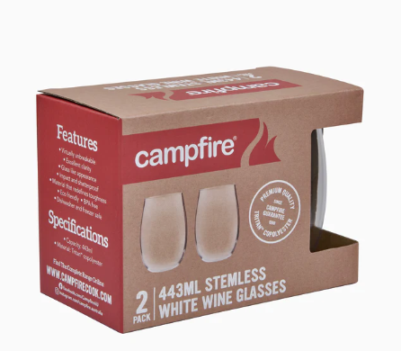 Campfire Stemless White Wine 443ml 2 Pk