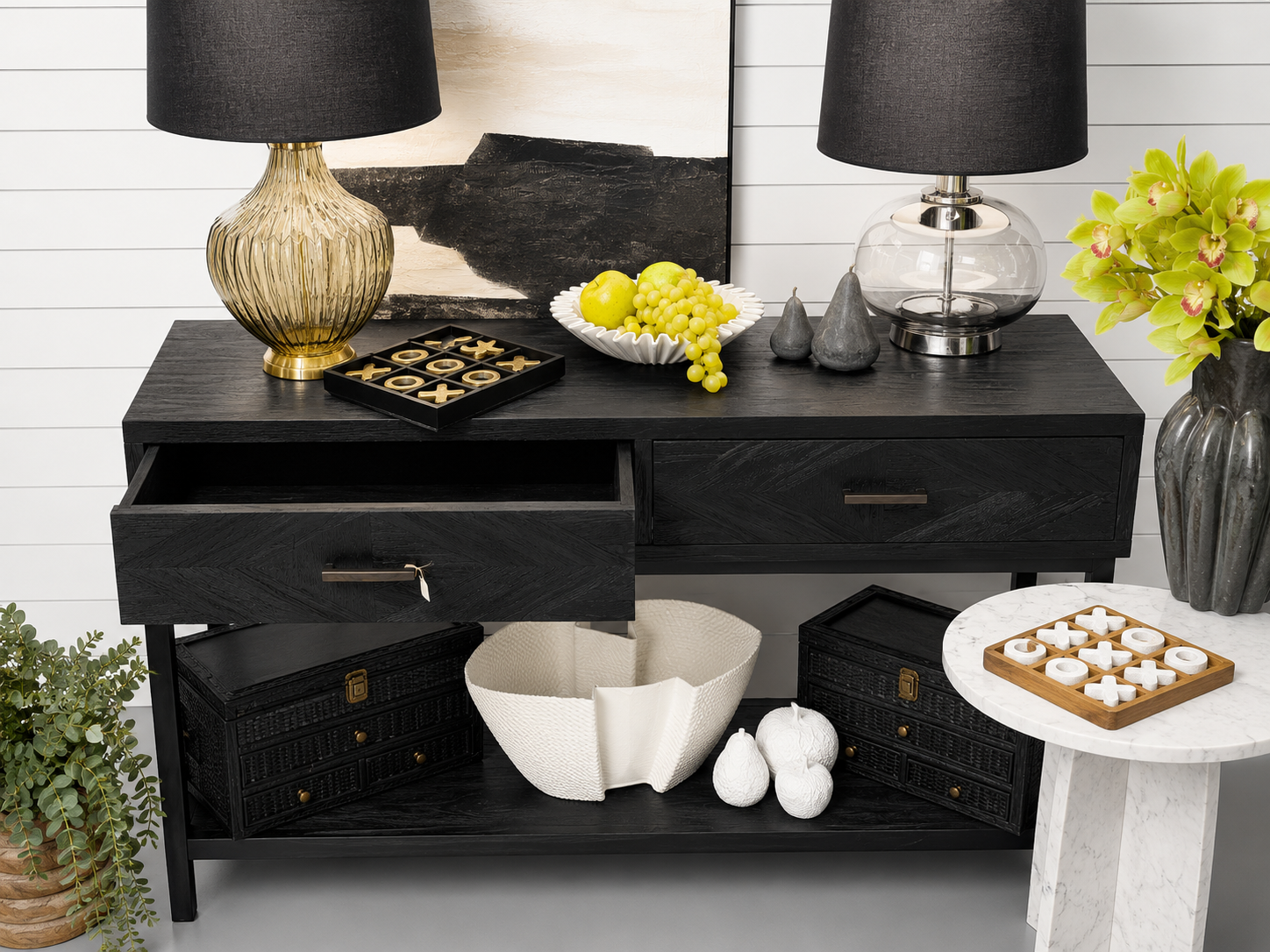 Inartisan Odella Parquetry Console Blk