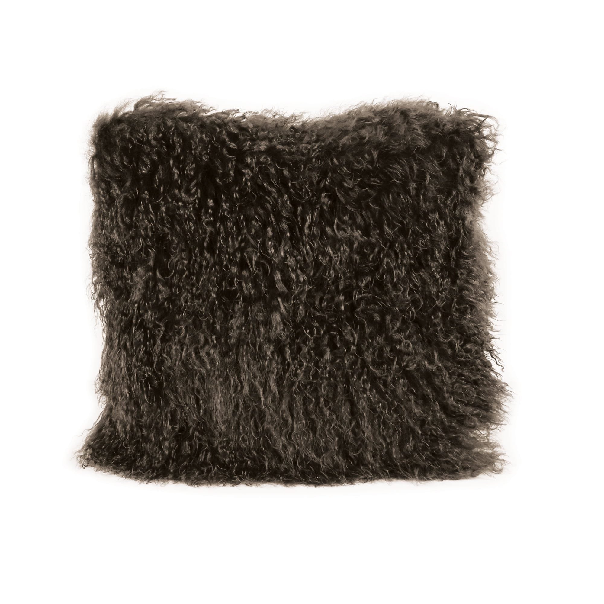 Tibetan Fur Charcoal Cushion - Square