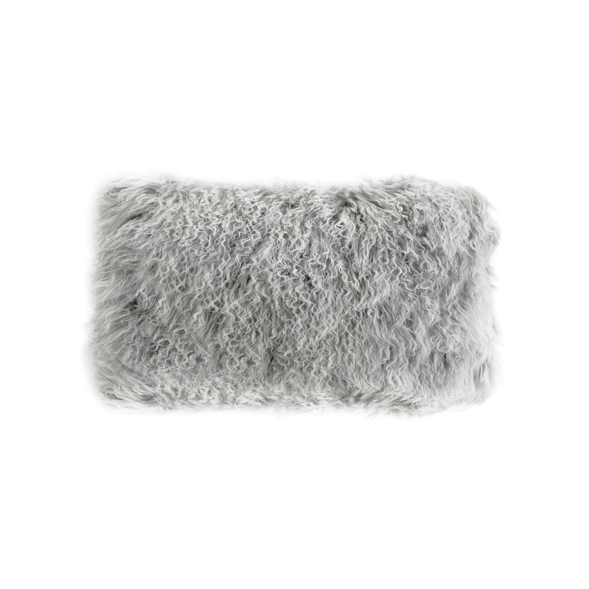 Tibetan Fur Cushion - Grey Snowflake - Rectangle