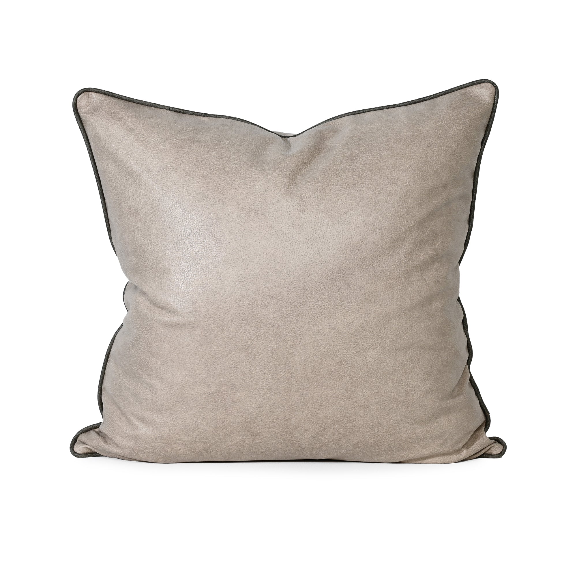 Art Leather Taupe Cushion - Square