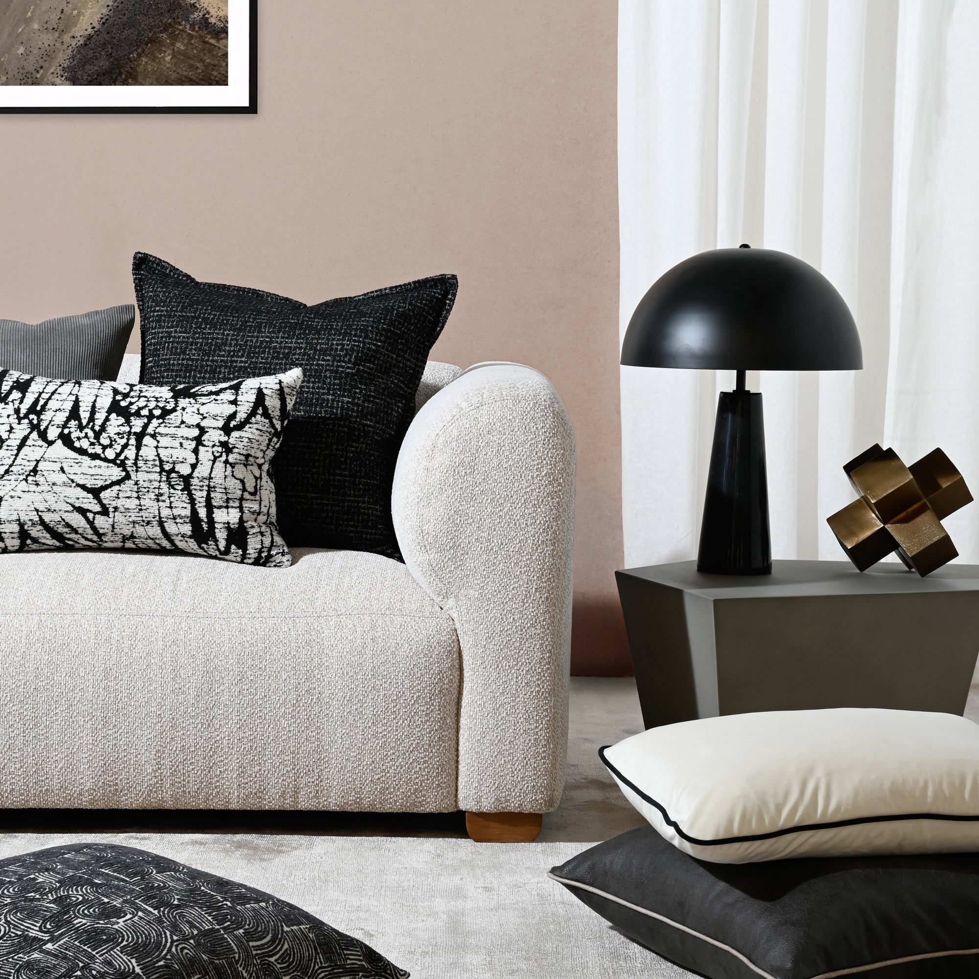 Art Leather Onyx Cushion - Square