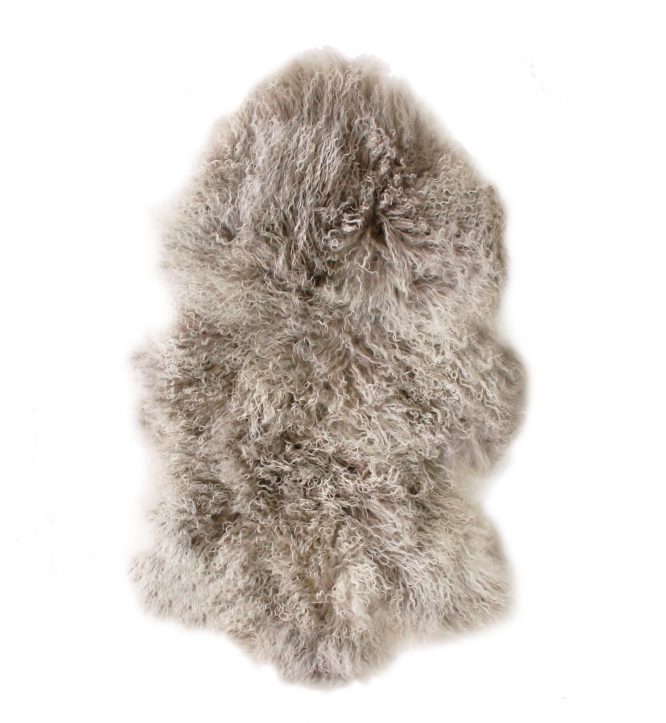 Tibetan Fur Hide - Grey & Snowflake
