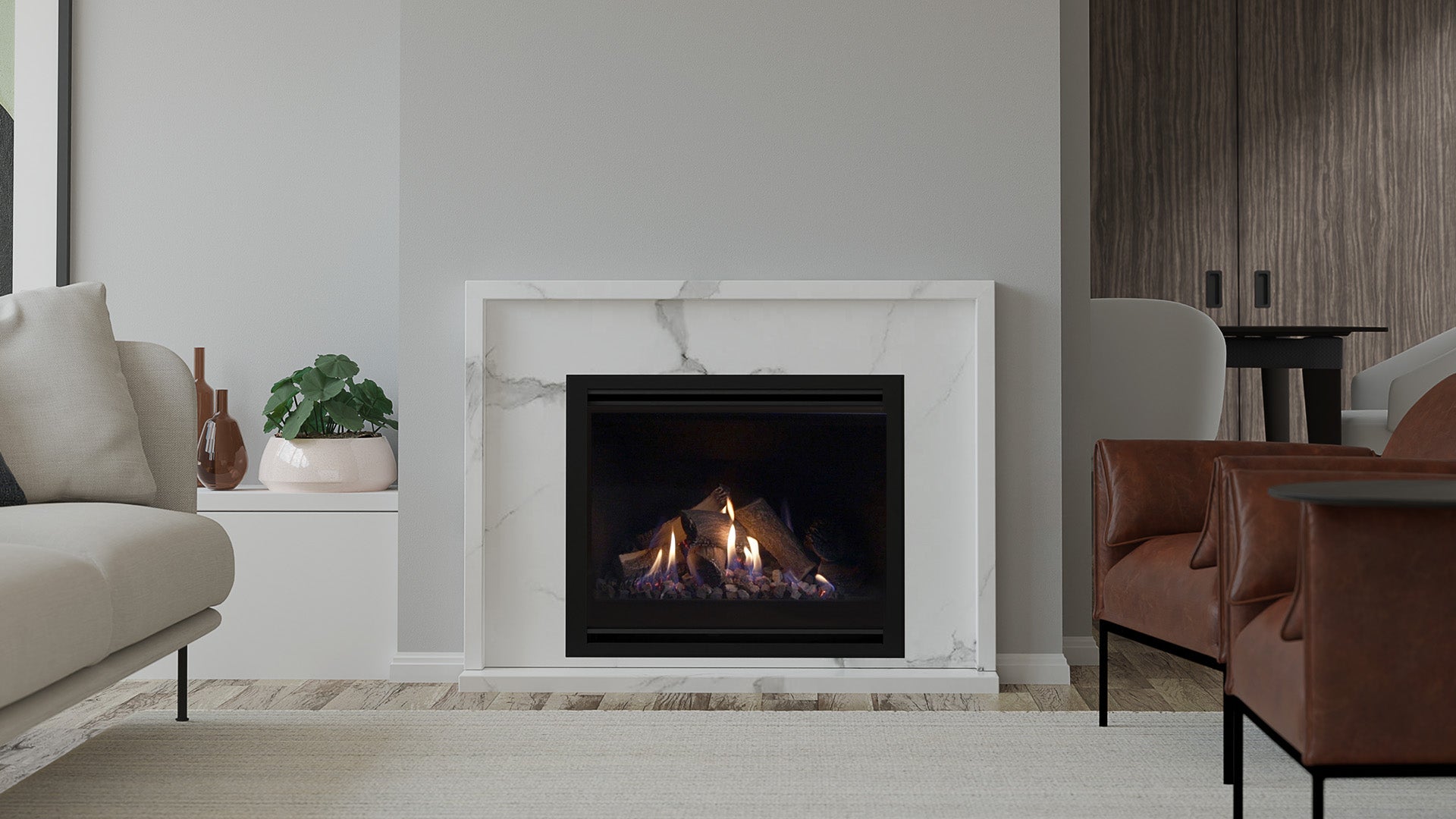 Escea DF Single Sided Range - Traditional Gas Insert Fireplace