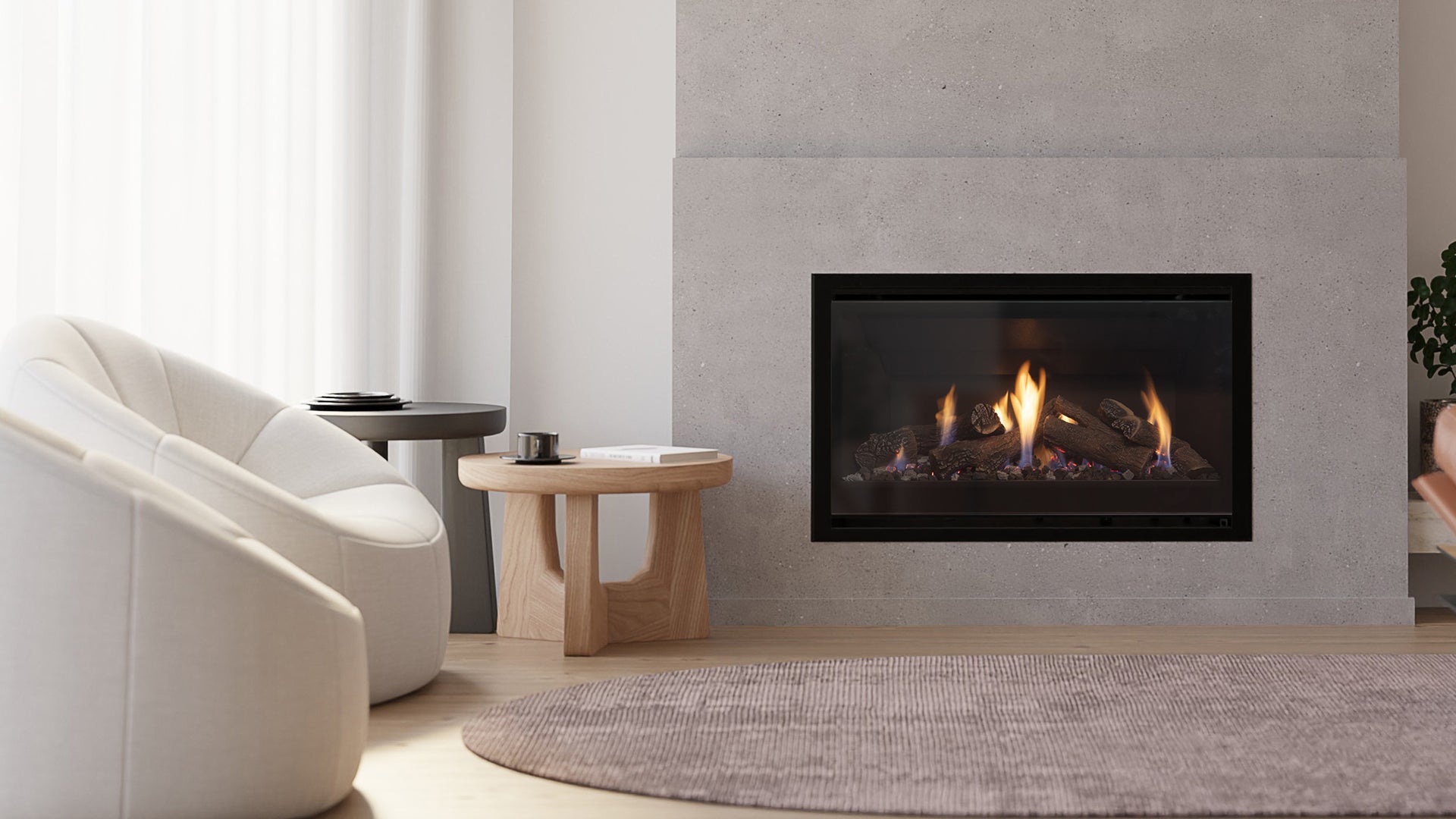 Escea DF Single Sided Range - Traditional Gas Insert Fireplace