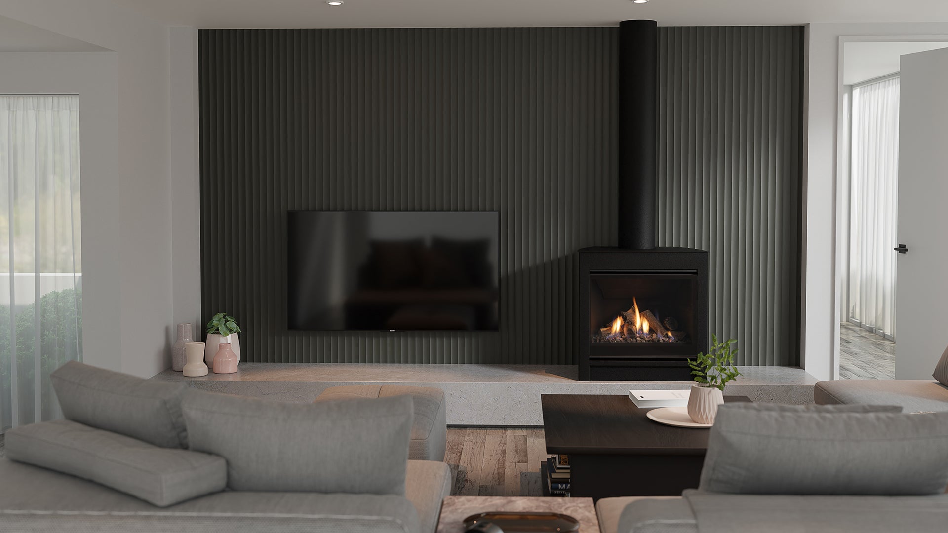 Escea DFS Range - Freestanding Gas Insert Fireplace