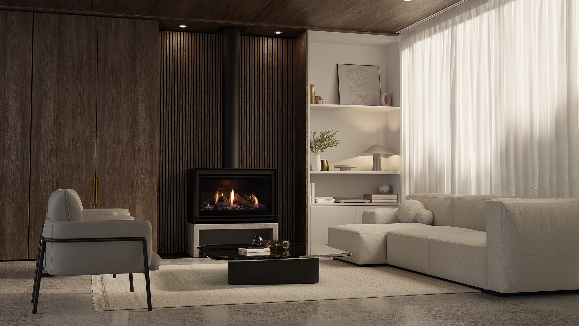 Escea DFS Range - Freestanding Gas Insert Fireplace