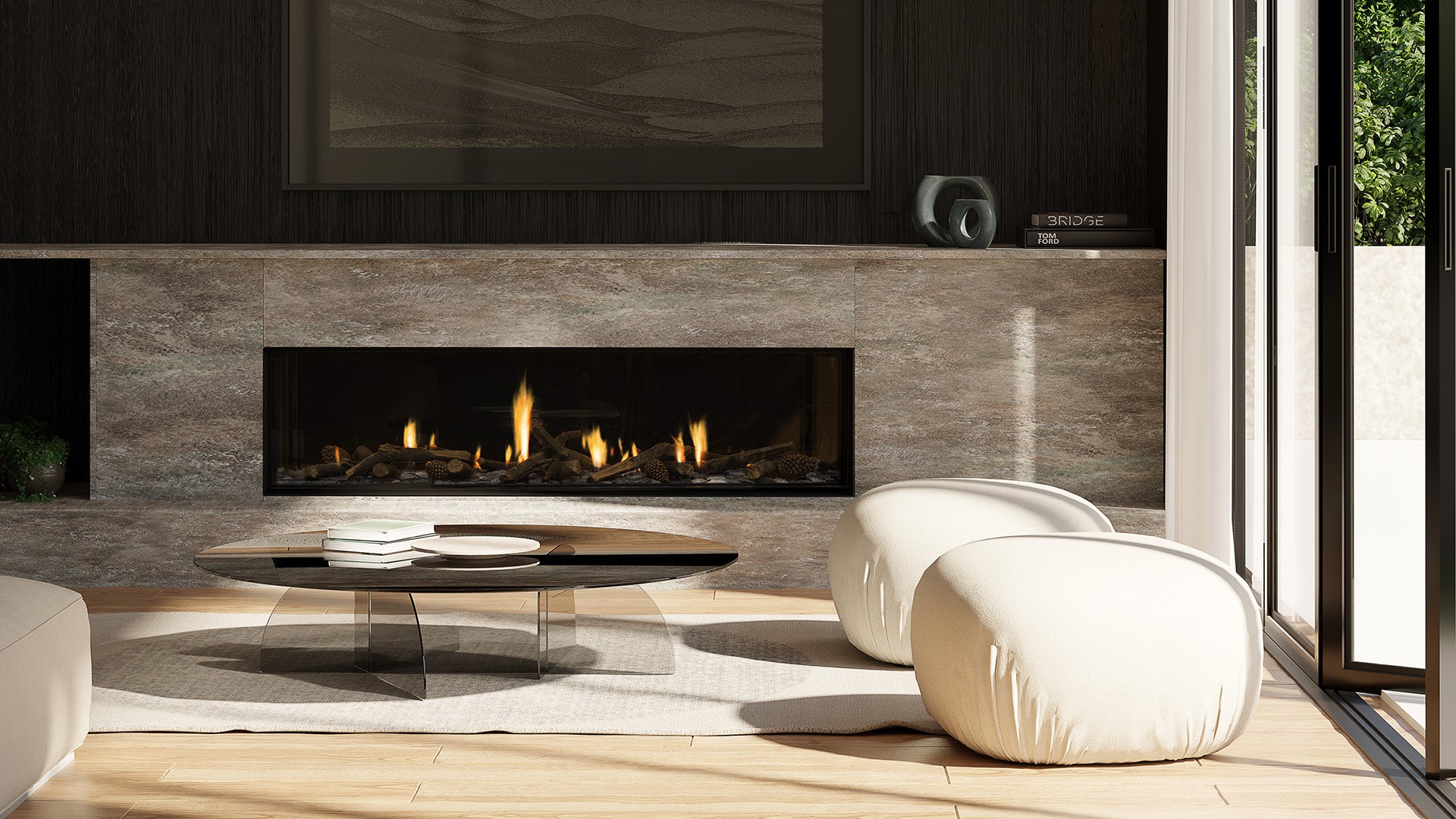 Escea DS Single Sided Range - Frameless Gas Insert Fireplace