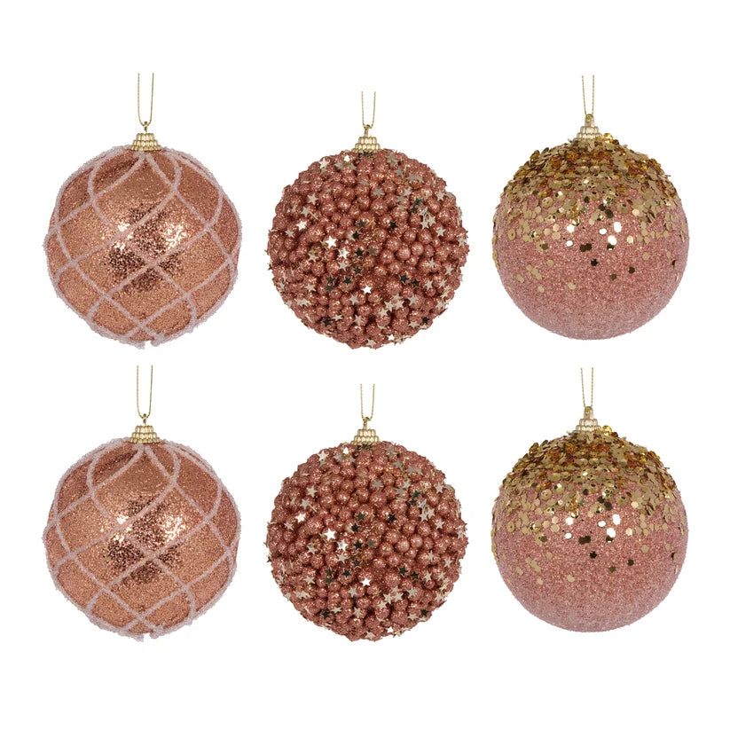6 Pack Copper Shatterproof Baubles