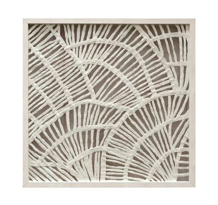 Del Ray Paper Wall Art 60x60cm Wht