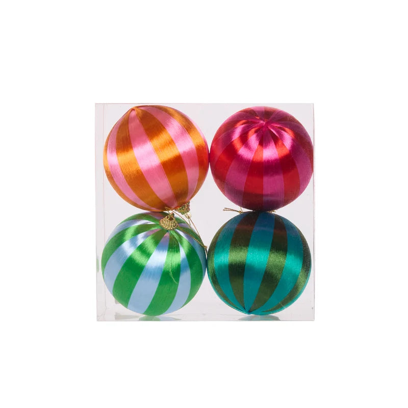 4pk Festive Joy Silk Baubles