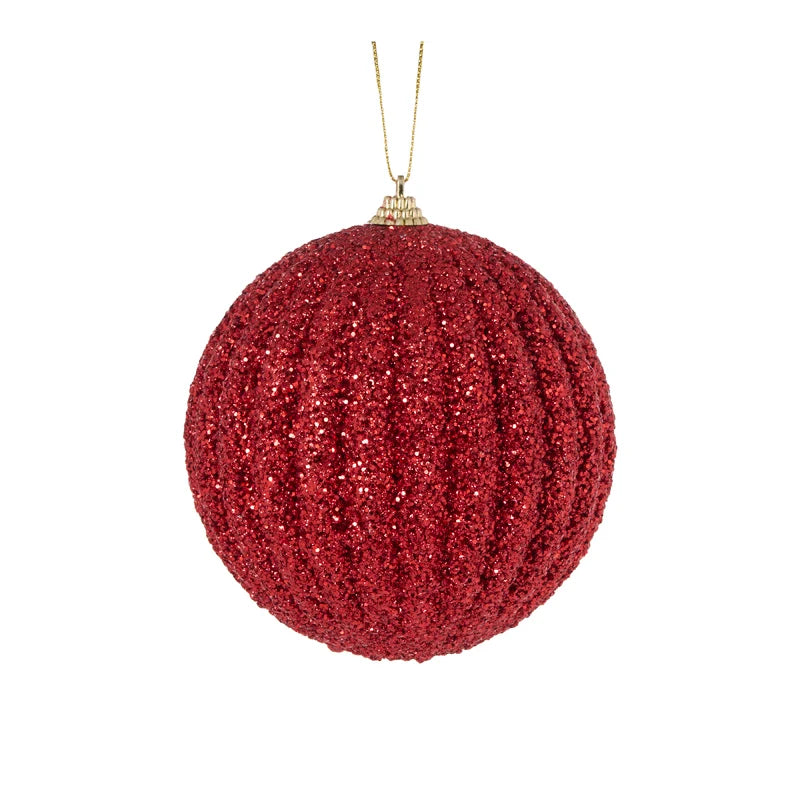 Red Textured Rib Bauble