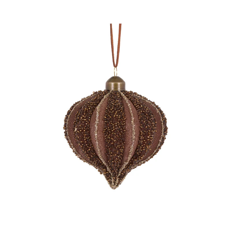 Chocolate Embellish Rib Onion Bauble
