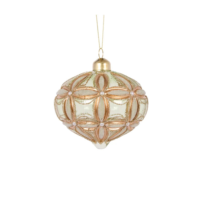 Sage Embossed Fleur Onion Bauble