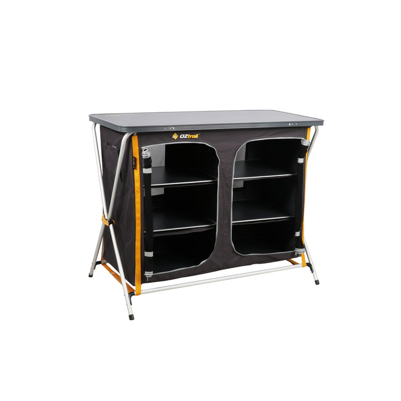 Oztrail 3 Shelf Double Deluxe Folding Cupboard