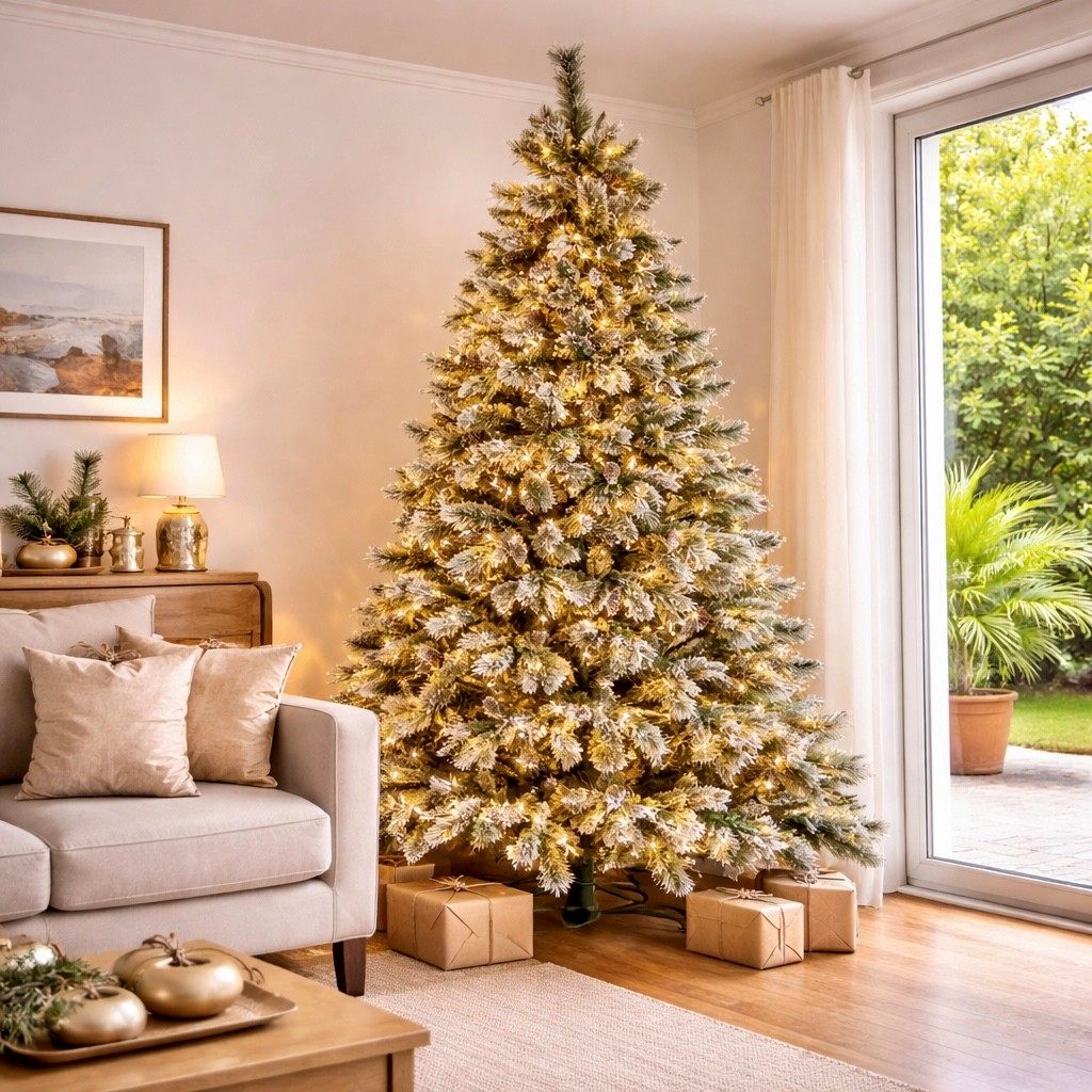9ft Cashmere Xmas TreeWLights