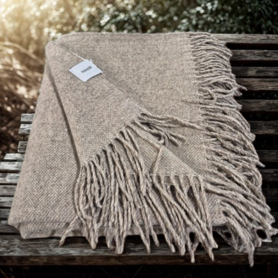 SAARDE Merino Wool Throw Latte