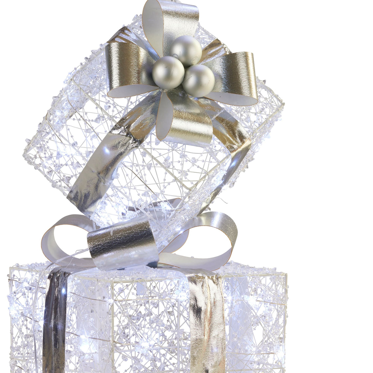 Triple Xmas Gift Box Stack WLights