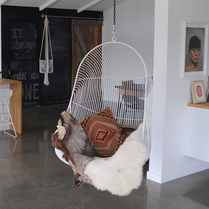 Hokianga Hanging Chair/Stainless Steel - White