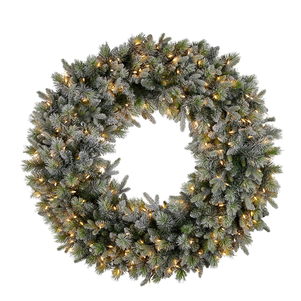 Wreath With Lights Snowy Stamford Spruce
