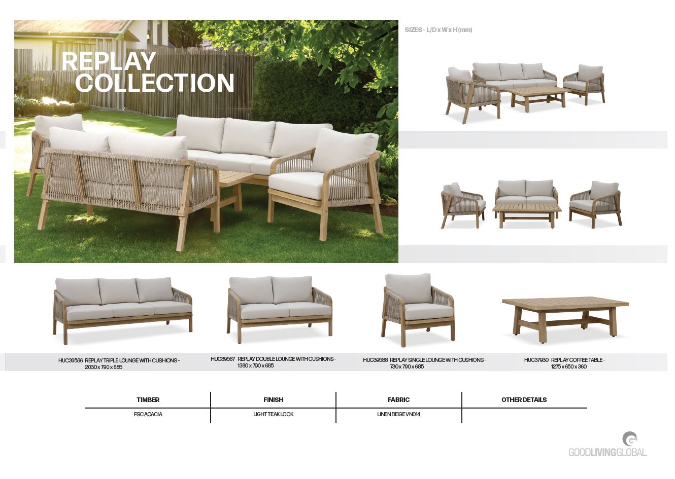 Hayley 4pc Lounge Setting