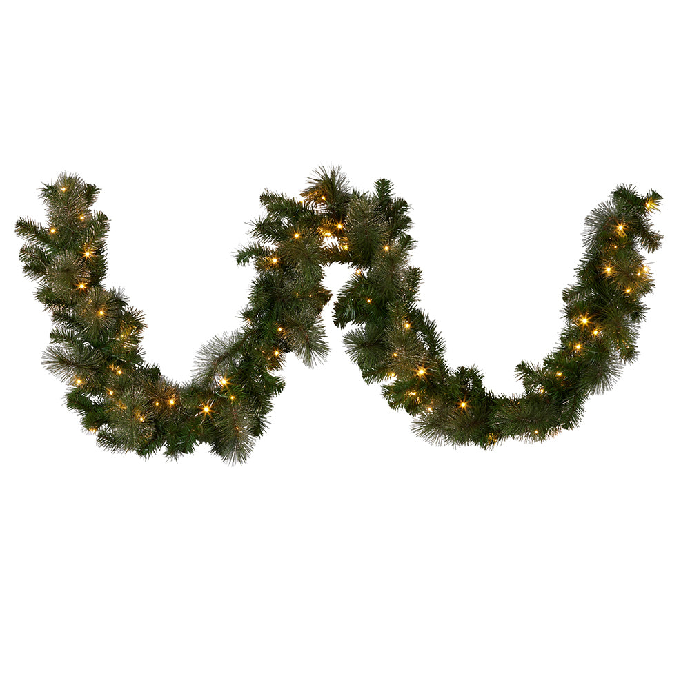 Garland With Lights Glittery Gold Pine