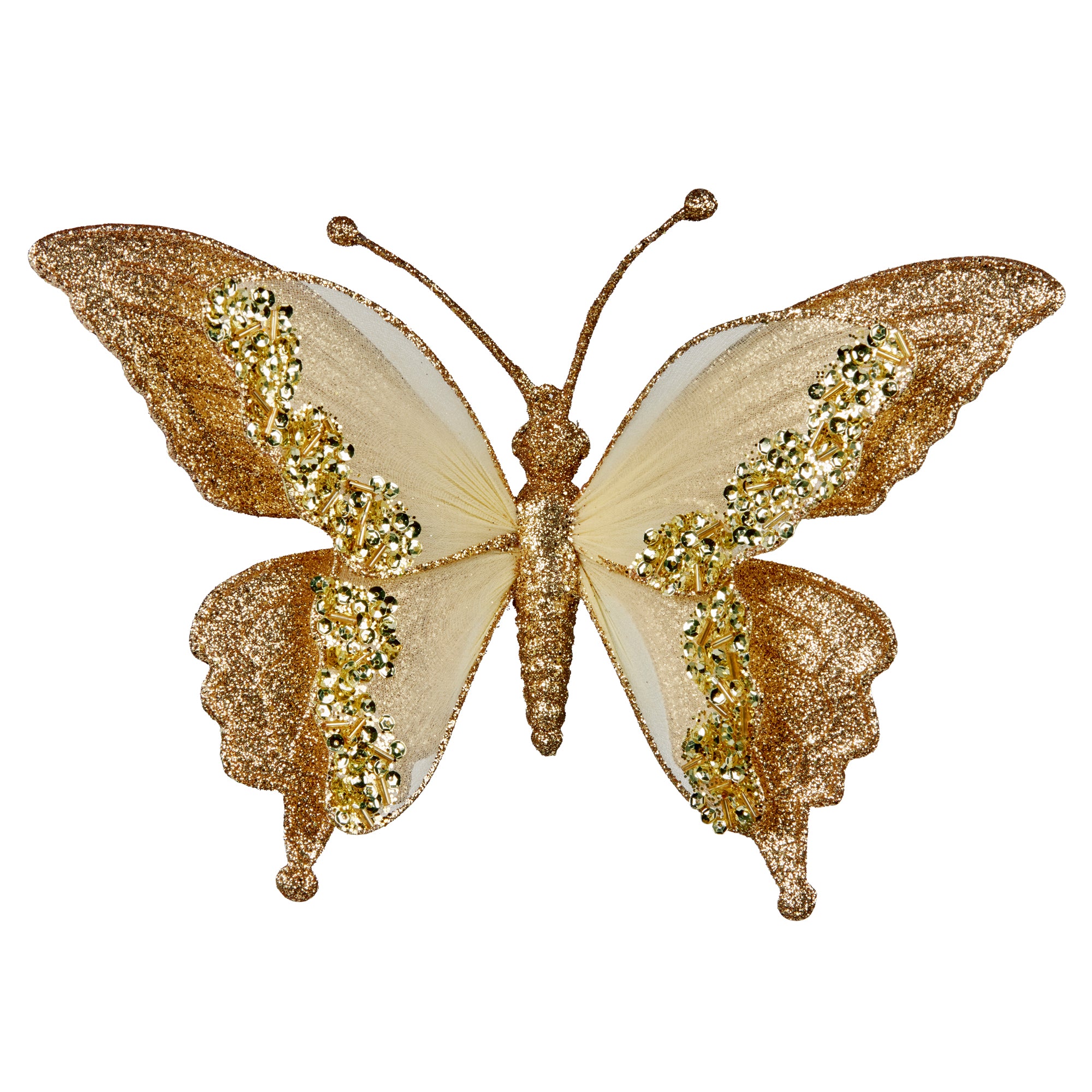 Gold Clip On Butterfly