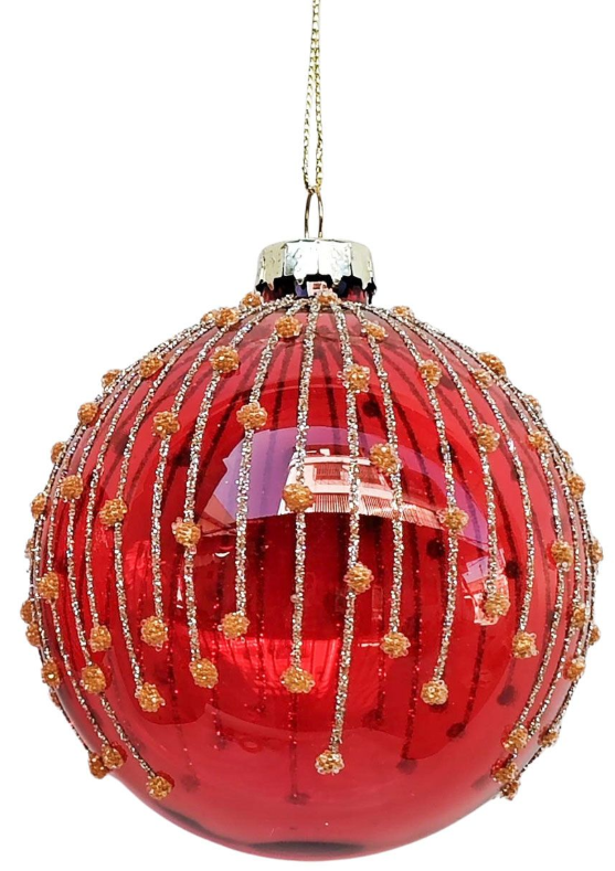 Elegant Gold Stripes Bauble