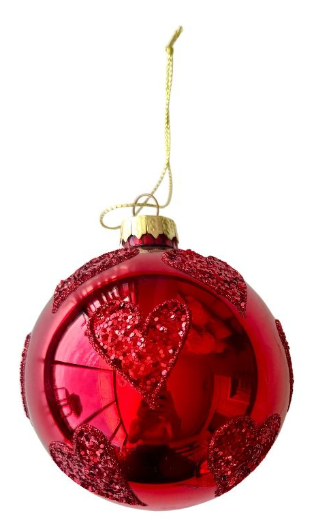 Glitter heart Baubles Hanging