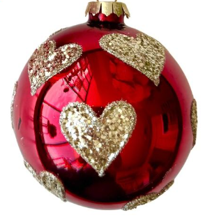Glitter heart Baubles Hanging