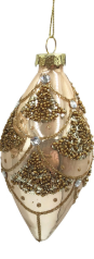 Glass Bauble Coral Gold Bead Bulb
