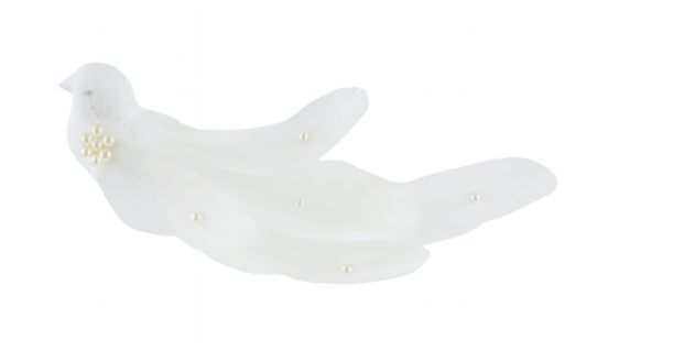 Clip On Bird Pearl White