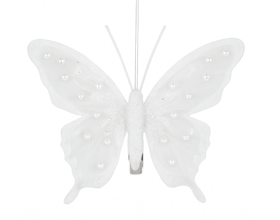 Feather Butterfly White Pearl
