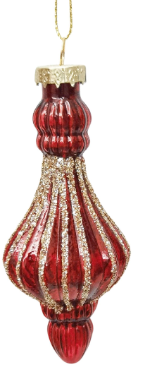 Bulb Drop Glass Baubles Red