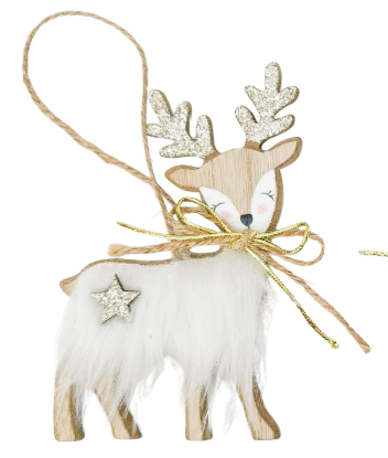 Fluffy Reindeer Hanging Decoration