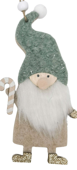 Santa With Candy Cane Tree Hanging