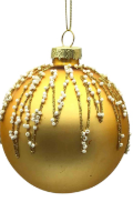 Glass Bauble Champagne Pearl
