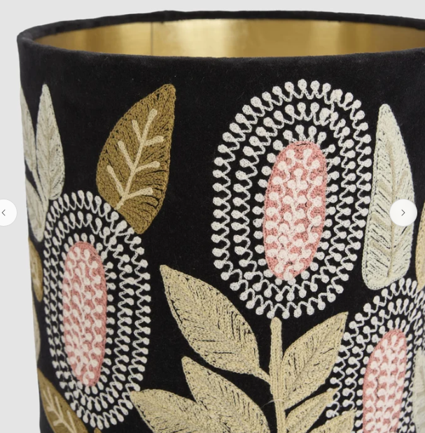 FBL Velvet Drum Shade Banksia Black Mult