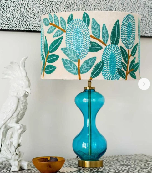 FBL Velvet Drum Shade Banksia TurquoiseL