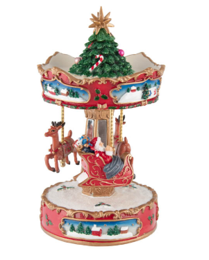 Resin Musical Carousel Sleigh