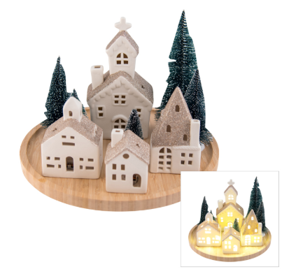 Round Christmas LED House