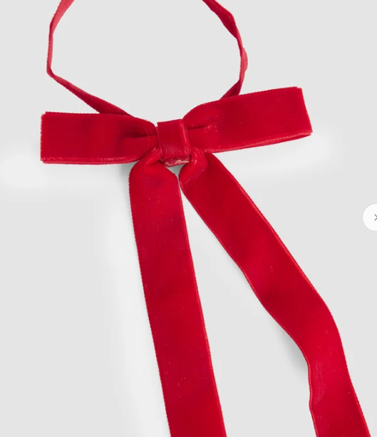 Velvet Tie on Bow Red - Set of 8 pcs