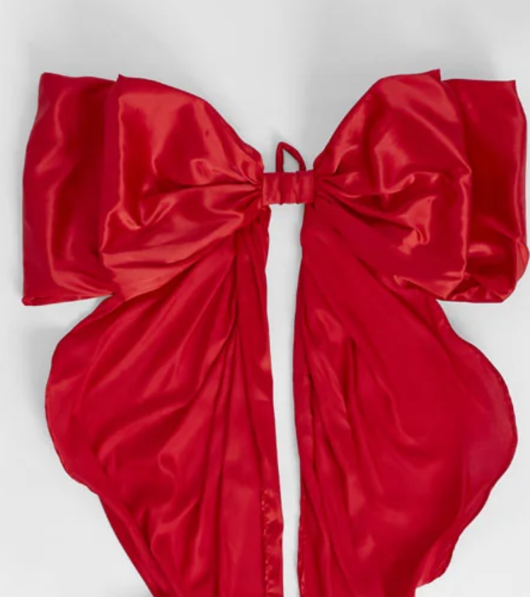 Large Silk Bow Scarlet Red